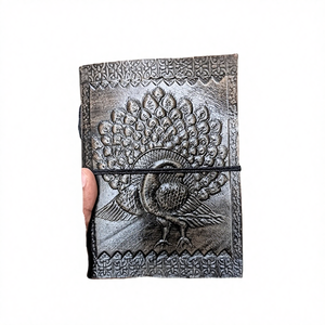 Luxury Handmade Terracotta Leather Journal Goat Sheep Leather Hand-Embossed Cover Gravure Printed Pure Recycled Cotton Paper - Product Image 1