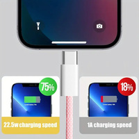 Cable USB-C a USB-C de 60W con Trenzado de Nailon, Carga Rápida de 3A/5A, Cables de Datos con Conectores Niquelados para Teléfonos 15/16, Compatible con Computadoras IOS