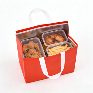 Bolsa Térmica Personalizada de Lona de Algodón No Tejida, Aislada con Papel de Aluminio, 24L, Impermeable, para Entrega de Comida a Domicilio - Product Image 6