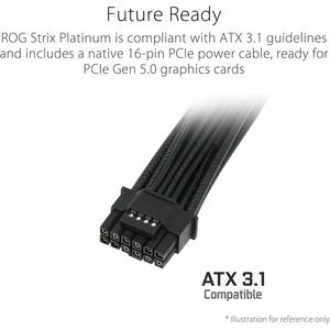 Alimentation électrique pour jeux Rog Strix 1000W Platinum Black, ATX 3.1, entièrement modulaire, refroidissement par air, certifiée 80 Plus Platinum - Product Image 6