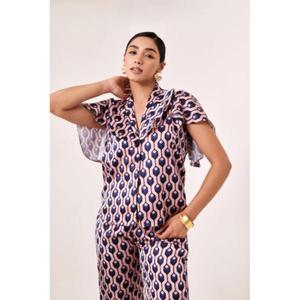 Ensemble coordonné géométrique imprimé pour femme, ensemble coordonné élégant, tenue deux pièces avec motif moderne, look tendance, coupe confortable - Product Image 6