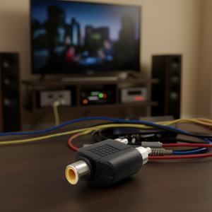 อะแดปเตอร์เสียงอาร์ซีเอชายกับหญิง ตัวแปลง 2 ต่อ 1 สำหรับการเชื่อมต่อวิดีโอเสียง - Product Image 3