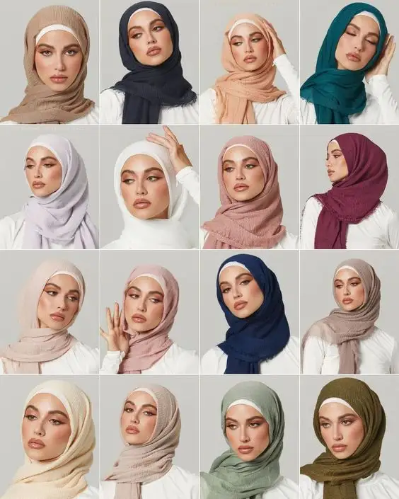 Mới Đến Phụ Nữ Hồi Giáo Headband Nếp Nhăn Khăn Crinkle Đồng Bằng Bông Linen Hijab Cho Phụ Nữ