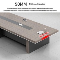 Table de conférence longue, bureau minimaliste moderne, ensemble table et chaises, grande table rectangulaire en bois, mobilier de bureau mobile, pour entreprise