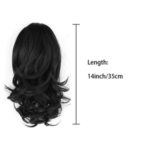Extensions de queue de cheval synthétiques à grandes boucles, résistantes à la chaleur, avec pince, pour la vente en gros - Product Image 3
