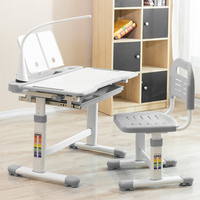 Table d'étude moderne en bois réglable en hauteur pour enfants, design ergonomique multifonctionnel, utilisation à domicile ou au bureau, couleurs rose, bleu, gris, vert