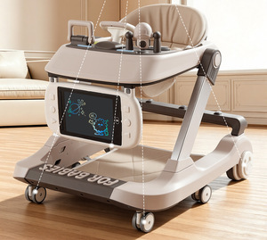 Marche-bébé en plastique multifonctionnel, design pousser-et-sièger, capacité de charge de 10 kg, pour apprendre à marcher - Product Image 1