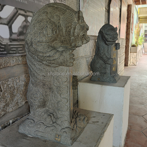 Jardín chino al aire libre piedra de granito verde Natural tallada talla grande Fu-Dog-estatuas Foo Dogs escultura gran León de Beijing - Product Image 2