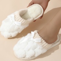 Pantoufles d'Intérieur Décontractées pour Femmes, Confortables et Chaudes avec Doublure en Peluche, Chaussons en Coton
