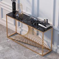 Étagère murale de style européen en marbre, console de luxe légère et moderne pour couloir, salon ou chambre à coucher