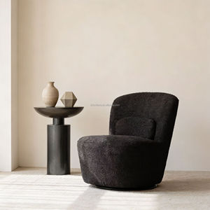 Fauteuil pivotant moderne en tissu bouclé pour appartement, hôtel, bureau, salon, hall d'accueil, réception, événement - Product Image 2