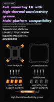 Refroidisseur de processeur Gamer-X 8 caloducs en cuivre, double ventilateur 2,8 pouces, LED ARGB 3 broches, roulement à bain d'huile pour boîtier d'ordinateur