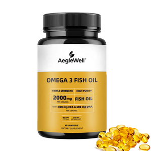 Capsule di Olio di Pesce <span class=keywords><strong>Omega</strong></span> 3 a Tripla Concentrazione, Ricche di EPA e DHA, Integratori in Softgel <span class=keywords><strong>per</strong></span> il Benessere Cardiaco e Cognitivo - Product Image 1