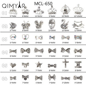 โลหะผสมโลหะผสมสี3D ที่มีขนาดแตกต่างกันผสมรูปผีเสื้อโลหะผสมเสน่ห์สำหรับเล็บเทียม - Product Image 2