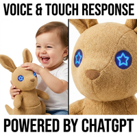 Cuteyeah AL173 Kangourou ChatGPT Jouet en peluche électrique intelligent, rembourré en coton PP, avec LED dynamiques et lumineuses, IA pour la création de courtes histoires, pour tous les âges