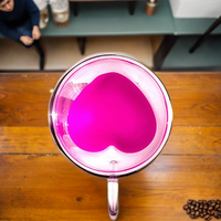 Tasses à café et à thé en verre borosilicate soufflé à la main, à double paroi, isolées, 240 ml, en forme de cœur, par Seaygift, avec poignée, compatibles lave-vaisselle