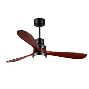 Nordic Style Wood Grain <b>Ceiling</b> <b>Fan</b> with Energy Saving LED Light for Bedroom Villa Interior Design - Product Image 4