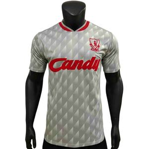 Camiseta de Fútbol Vintage de Manga Corta de Poliéster con Agujeros Transpirables de <span class=keywords><strong>Barcelona</strong></span>, Inglaterra, Chelsea, Brasil - Product Image 2