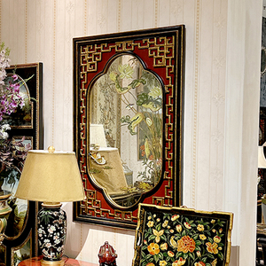 Yips LD-2210-2123 Handmade Antique-look Handpainted Mid Century Modern <strong>Square</strong> Wood <strong>Mirror</strong> 80x126CM Birthday Home Hotel Furniture - Product Image 3