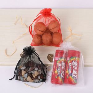Sacs à bijoux en organza transparent TianRui HY-1188 en gros, sacs à cordon personnalisés en gaze unie recyclable pour emballage cadeau et bonbons - Product Image 5