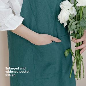 Wholesale Custom Color Cotton Sleeveless Cross Back <b>Apron</b> for Adults Women Modern Minimalism Style Anti-Fouling Water Washable - Product Image 4