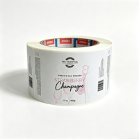 Étiquettes personnalisées pour bouteilles de vin, marque privée, fraise, pour jus, autocollant en rouleau, étiquette adhésive imperméable pour spiritueux, papier kraft
