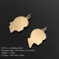 Pendentif Breloque Créatif Géométrique Mignon en Acier Inoxydable EMANCO pour Fabrication de Bijoux Tendance, Vente en Gros et Dropshipping Direct Usine