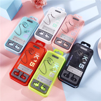 Vente en gros K Series K15 Écouteurs intra-auriculaires de sport Basses lourdes Contrôle filaire Nouvelle boîte-cadeau en cristal Indicateur de batterie LED