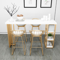 Comptoirs de bar modernes Tables et chaises Tables et chaises à pieds hauts Thé au lait Combinaison simple Table de comptoir de bar en bois massif