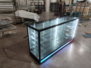 Vitrine en verre éclairée par LED RGB moderne pour boutique de tabac - Product Image 6
