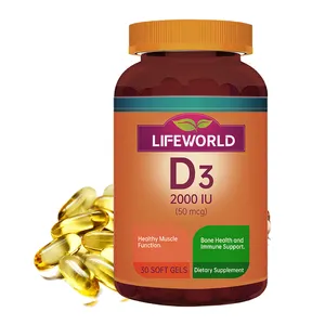OEM Organic Vitamin D3 K2 Softgels Vitamin D3 Capsules 5000 IU Dietary Supplement For Bone
