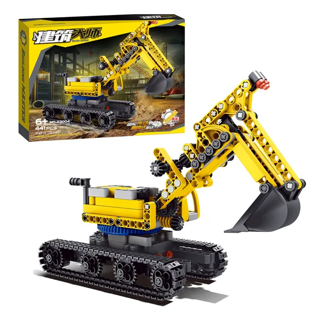 Technic Engineering Bulldozer Crane Excavator Building Blocks Compatible Brand legoingl City Construction Enlighten Bricks Toys