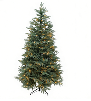 1,5m Vorbeleuchteter Künstlicher Weihnachtsbaum Mehrfarbige LED-Lichter Klappbare Äste Premium-Fichte für Innenbereich Vollständig aus PE-Material 500-1000 LEDs