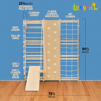Ensemble de jeux d'intérieur suédois 9 en 1, aire de jeux Montessori, échelle murale, jungle gym, escalade, barres de traction, bois, 6 mois à 6 ans