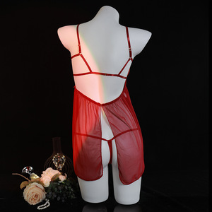 Chemise de nuit sexy transparente Pure Desire Lingerie avec nœud papillon en satin, vêtements de nuit pour femmes, sans manches, doux, respirant, lisse - Product Image 2