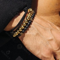 Bracelet en chaîne à billes en laiton chromé Gemnel, nouveautés 2024, bijoux pour hommes