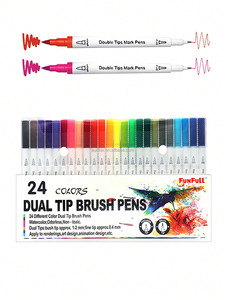 Logotipo personalizado <span class=keywords><strong>de</strong></span> fábrica, pincel <span class=keywords><strong>de</strong></span> acuarela <span class=keywords><strong>de</strong></span> doble punta <span class=keywords><strong>de</strong></span> color barato, bolígrafo Fineliner, <span class=keywords><strong>rotuladores</strong></span> artísticos, juego <span class=keywords><strong>de</strong></span> bolígrafos para letras - Product Image 4