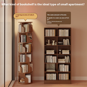 Librería Giratoria Moderna de Madera para Sala de Estar con Armarios y Gabinetes para Estudiantes y Niños, Uso Escolar y Doméstico - Product Image 3
