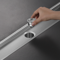 Siphon de douche linéaire invisible moderne 10x20cm 2-en-1 à insérer dans les carreaux, en acier inoxydable chromé, pour salle de bain