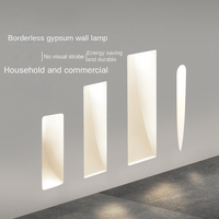 Appliques murales encastrées de luxe en plâtre rectangulaire LED sans bordure pour salon chambre maison escaliers