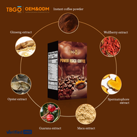 2025 TBG OEM Café Instantané Puissance Hommes Énergie Café Maca Poudre Plus Sacs Énergie Boost Amélioration Boissons Café pour Hommes