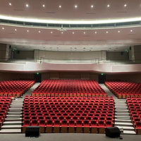 Ventes directes en usine de meubles de théâtre cathédrale chaises de conférence d'amphithéâtre en plastique à bas prix avec tableaux d'écriture