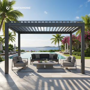 Pérgola de Aluminio con Techo de Láminas Retráctiles, Diseño Moderno, Personalizable, Anticorrosión, Resistente al Viento, Bioclimática, con Protección UV para Balcón - Product Image 1
