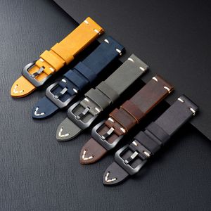 Tali Jam Tangan Kulit Crazy Horse Premium Vintage, Tali Kulit Asli Berkualitas Tinggi Buatan Tangan, Sabuk Pengganti Tebal dan Kokoh untuk Pria - Product Image 1