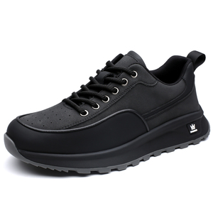 Men's Chunky Platform <b>Sneakers</b> - Lace-Up Leather Casual Walking Shoes with Non-<b>Slip</b> Sole - Product Image 2