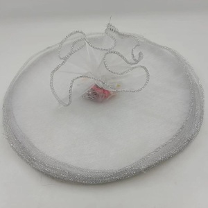 Cercles en tulle organza brillant personnalisés de 22,5 cm (9 pouces) de diamètre, blancs <span class=keywords><strong>au</strong></span> <span class=keywords><strong>centre</strong></span> avec des cercles scintillants en bordure, pour la décoration de fête - Product Image 3