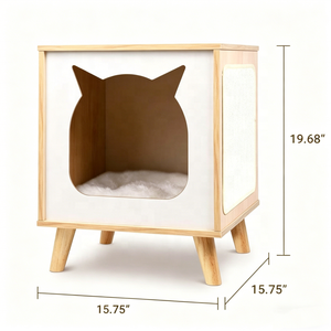 <span class=keywords><strong>Casa</strong></span> de Madera para Gatos, Mueble Interior para Mascotas, Cama Cerrada para Gatos, Refugio con Rascador, Nido Decorativo Moderno para Gatos de <span class=keywords><strong>Casa</strong></span> - Product Image 2