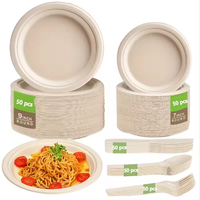 Assiettes en papier jetables compostables durables 10 pouces, lot de 50