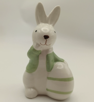 Ensemble Lapin Mignon de Pâques, Décoration de Table Style Ferme en Résine Faite à la Main et Peinte à la Main, Motif Animalier pour Fêtes à Domicile et Fêtes de Fin d'Année