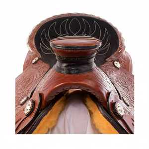 อานม้าหนังวัวนิ่มแบบตะวันตกอุปกรณ์เหล็กแกะสลักด้วยมือสำหรับขี่ม้าผลิตภัณฑ์ขี่ม้า - Product Image 1